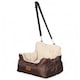image 1 of Skylos Dog Car Seat Bed Pet Booster Travel Carrier with Safety Leash | Brown | Brown | 1