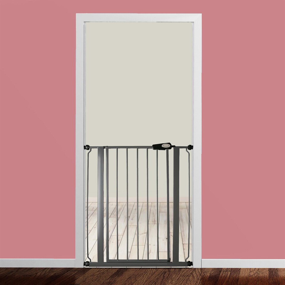 image 1 of Safetots Extra Tall Metal Safety Gate Pressure Fit, 75cm - 82.6cm, Slate Grey, 104cm in Height, Extra Tall Baby Gate | Grey | 1