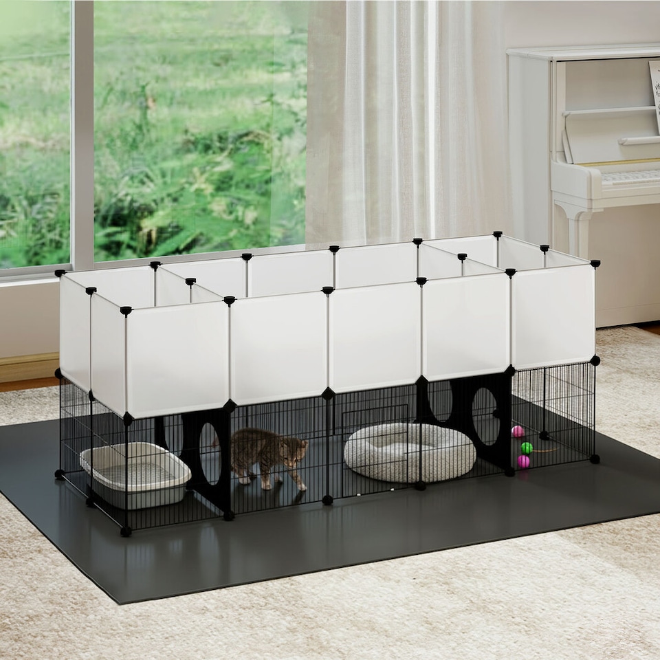 image 1 of Small Animal Playpen Pet Fence Rabbit Puppy Bunny Cat Expandable Exercise Pen