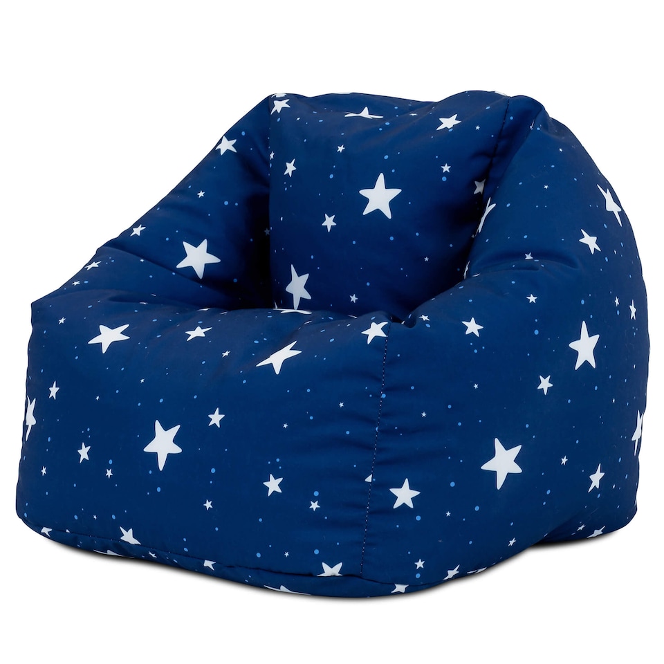 image 1 of icon Kids Kingston Starry Skies Print Classic Bean Bag, Navy Blue