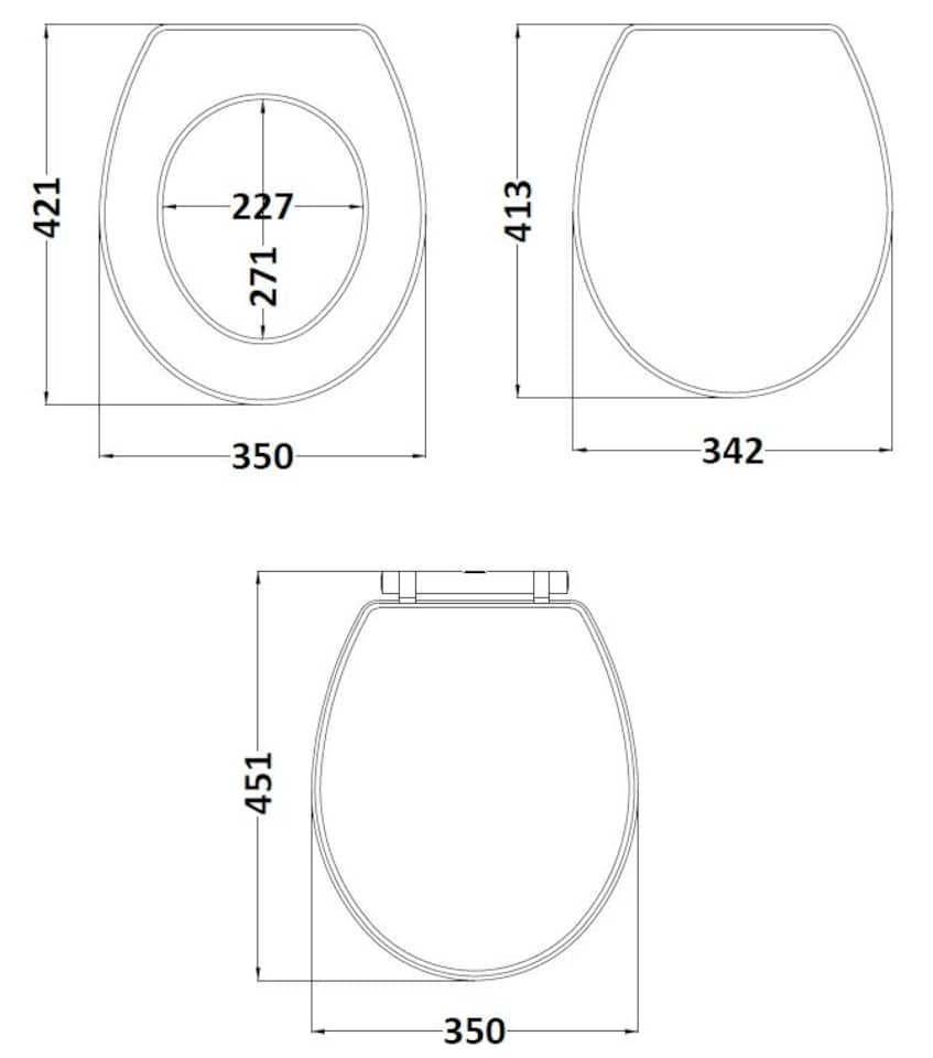 image 1 of Balterley Classic Traditional Bathroom Soft Close Wooden Toilet Seat | Green | Pebble Grey | 1