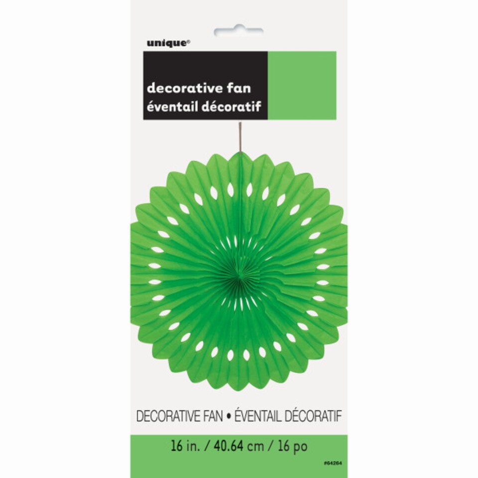 image 1 of Green Hanging Decorative Honeycomb Fan 40cm