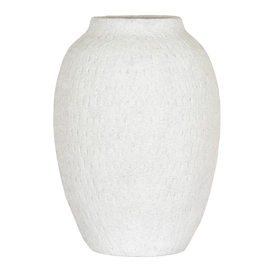 image 1 of Ashen Large Tall Vase - Ceramic - L24 x W24 x H35 cm - White