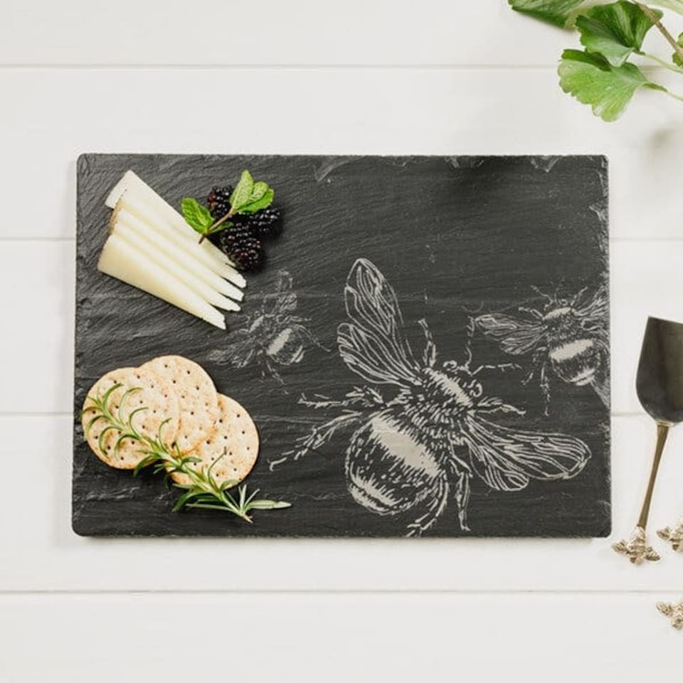 image 1 of The Just Slate Company Bee Slate Cheese Board
