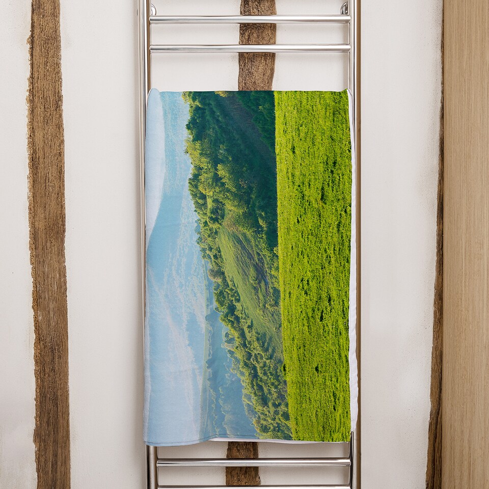 image 1 of panorama of beautiful countryside of romania Designer Bath Towel | Multi