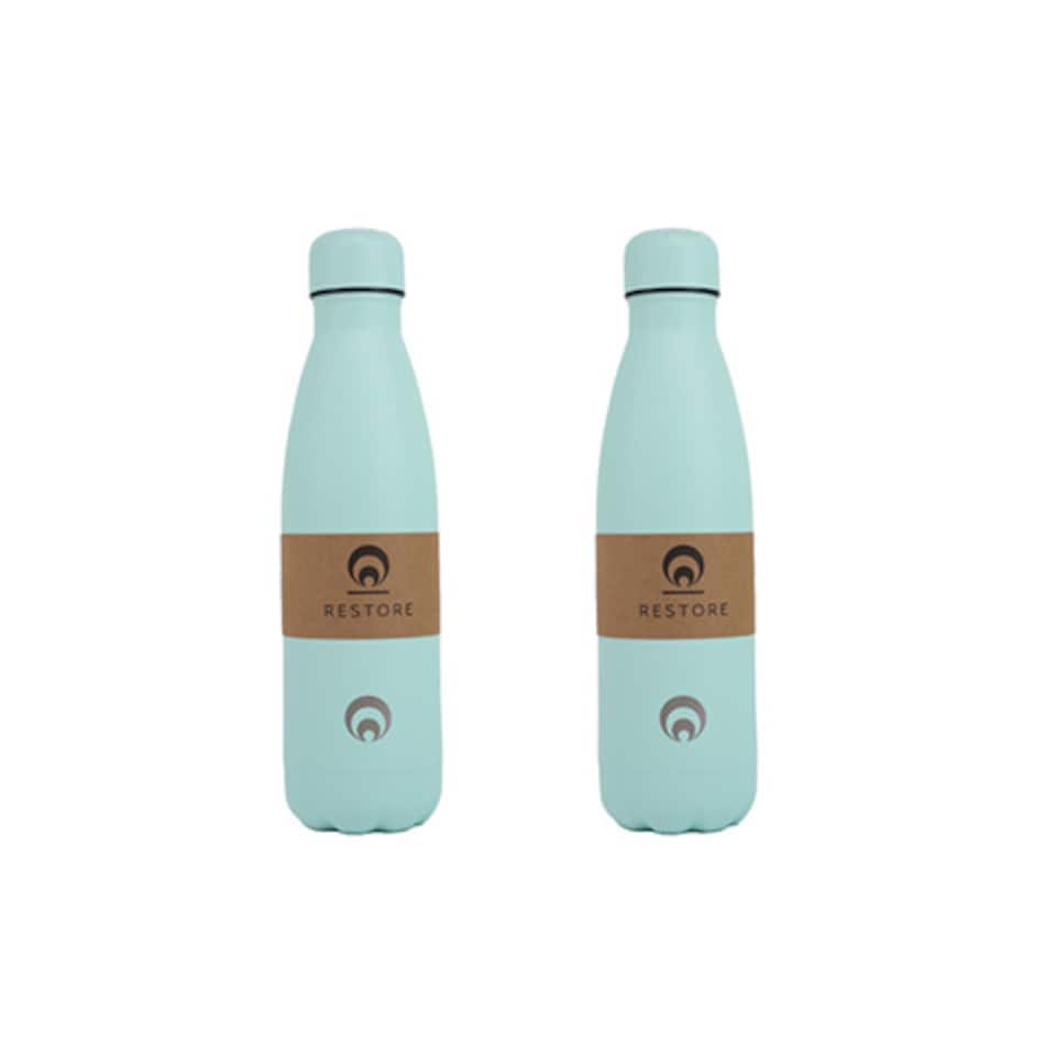 image 1 of Restore Roam Stainless Steel Insulated Thermal Bottle 500ml Mint 2 Pack