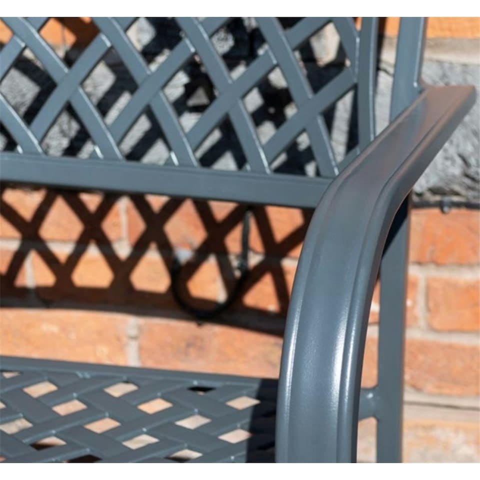 image 1 of 2 Seater Vienna Aluminium Garden Bench - Gunmetal Grey (3.5ft x 2ft)
