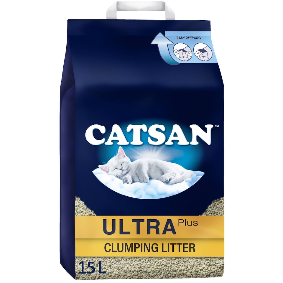 image 1 of 15L Catsan Ultra Clumping Odour Control Cat Litter 15 Litres (3x5L) Kitten