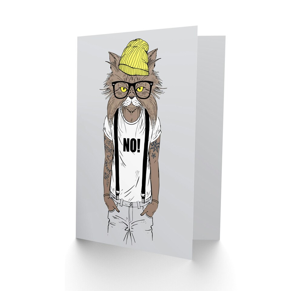 image 1 of Fashion Animal Tattoos Cat Kids Birthday Child Kids Card