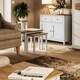 image 7 of Taberno Oak Nest Of 2 Tables Linen White White