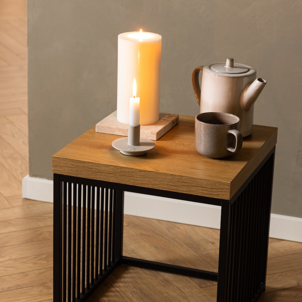 image 1 of Strington Side Table in Black and Oak