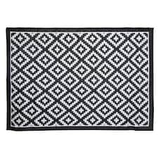 Charles Bentley Diamond Pattern Lightweight Waterproof Indoor/Patio Large Rug