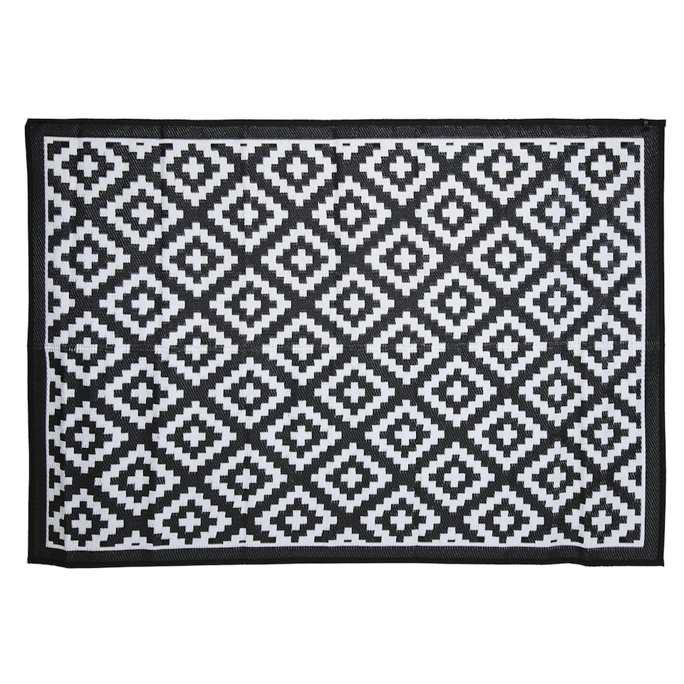 image 1 of Charles Bentley Diamond Pattern Lightweight Waterproof Indoor/Patio Large Rug