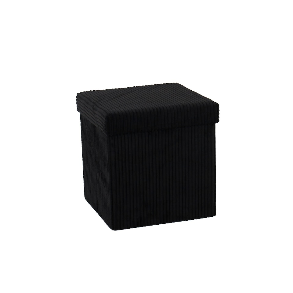 image 1 of Corduroy Foldaway Storage Ottoman Pink