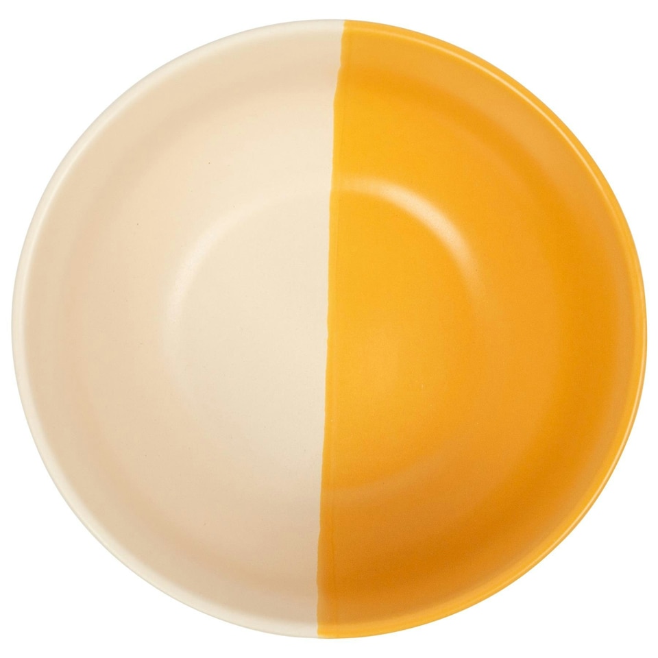 image 1 of Nicola Spring Dipped Stoneware Cereal Bowls - 16.5cm - Mustard - Pack of 4 Yellow
