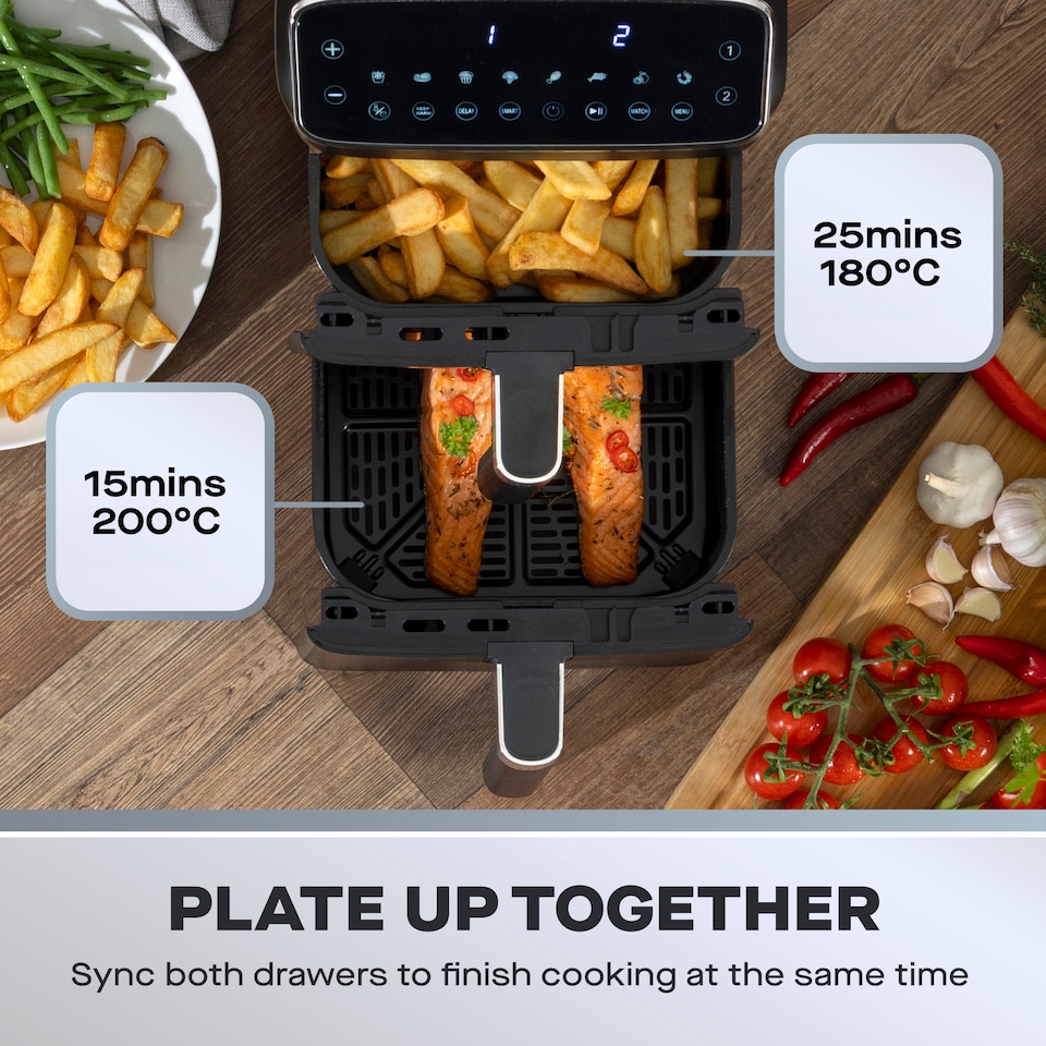 image 1 of Daewoo 10L Dual Stack Air Fryer | Black | 10 Litres