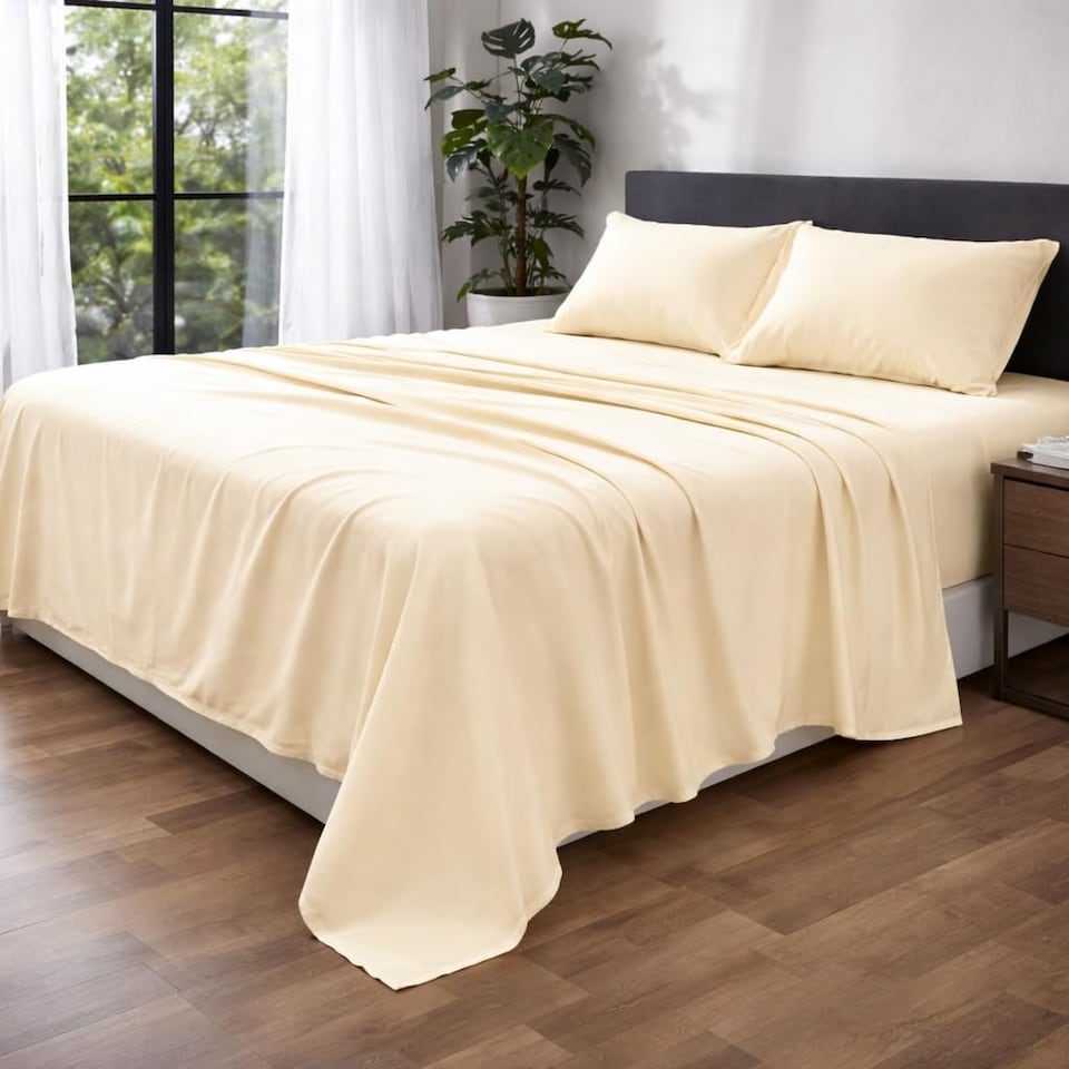HOMES-LINEN Microfibre Flat Sheet Easy Care Bed Sheet