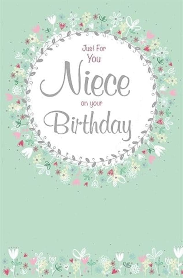 image 1 of Pretty Flowers Circle Niece Birthday Card