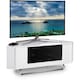 image 1 of Centurion Supports Hampshire Corner-Friendly Gloss White with Black Contrast Beam-Thru Remote Friendly Door 26"-50" Flat Screen TV Cabinet White