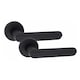 image 2 of Golden Grace 7 Pairs Modern Lima Design Premium Door Handles on Round Rose in Matt Black Finish | Black | 6 Pairs
