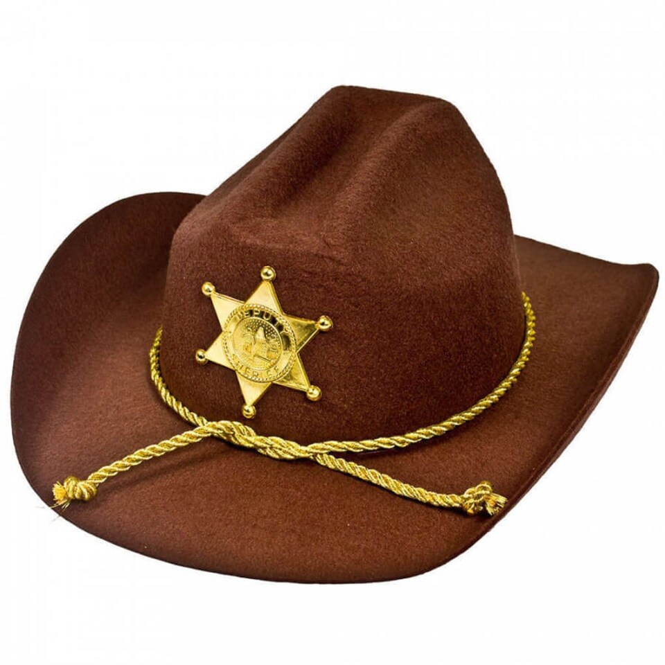 image 1 of Pack of 6 Sheriff Hat Brown | One Size