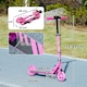 image 7 of AIYAPLAY Scooter for Kids, Folding Kick Scooter w/ Adjustable Handle, Pink
