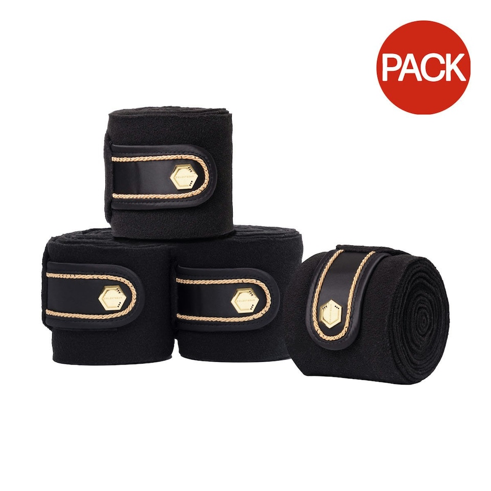 image 1 of Coldstream Marygold Horse Bandages (Pack of 4) - Black - Pony/Cob