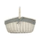 image 4 of White Wash Finish Oval Wicker Basket with Lining Red | Red And White Checked | One Size