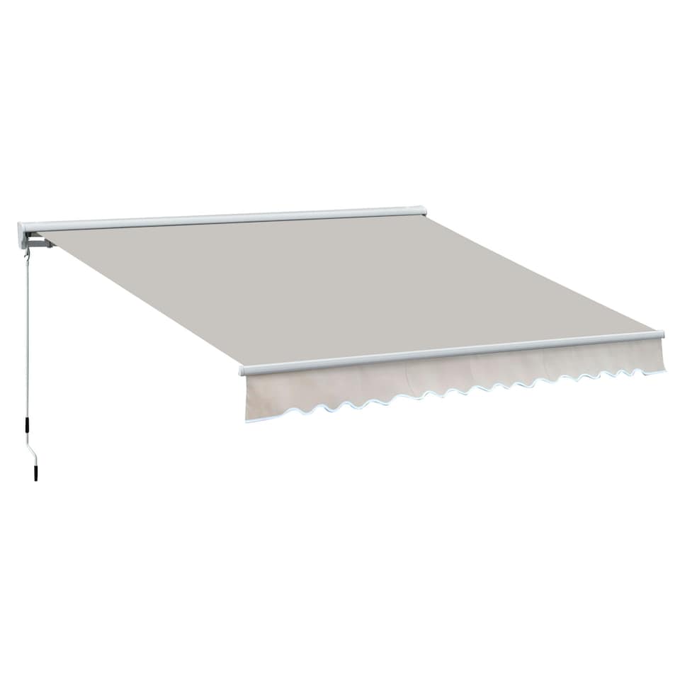image 1 of Outsunny Garden Door Awning Retractable Canopy Electric Shelter 3.5m Cream