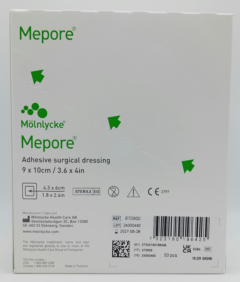 image 1 of Mepore 9cm x 10cm Box of 50 Adhesive Dressings