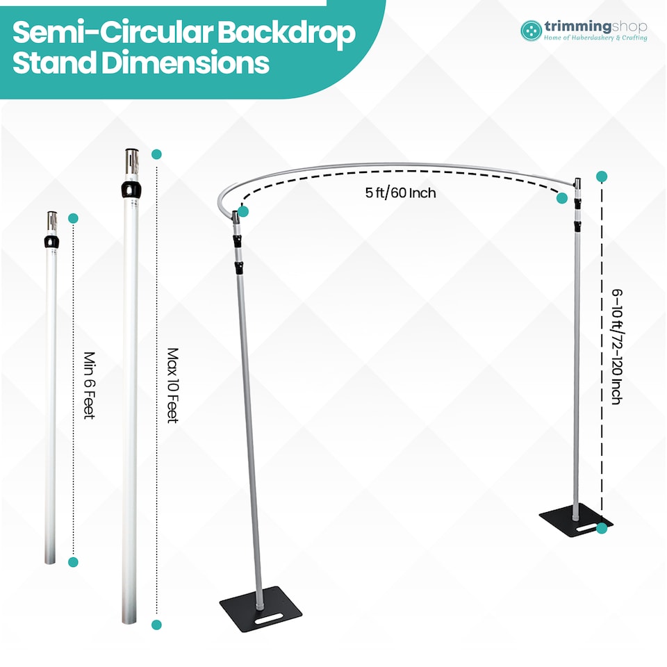 image 1 of Trimming Shop Semi-Circular Pipe and Drapes, Curved Backdrop Stand Kit