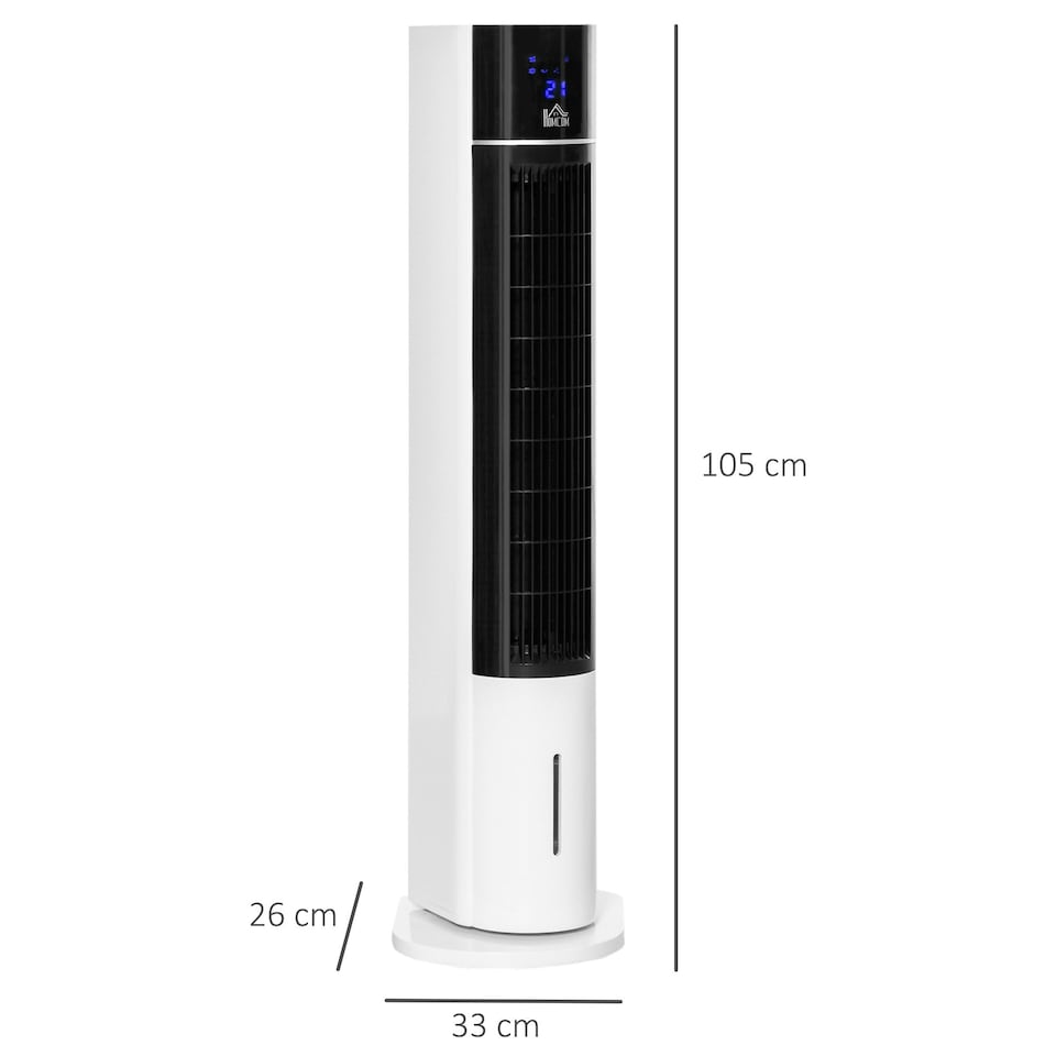 image 1 of HOMCOM Bladeless Air Cooler, Evaporative Oscillating Tower Fan Humidifier Unit