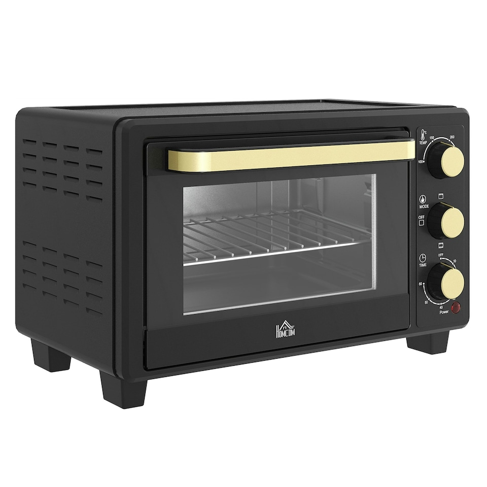 image 1 of HOMCOM Mini Oven 16L Countertop Oven w/ Adjustable Temp Timer 1400W, Black