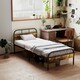 image 2 of HOMCOM Single Bed Frame with Headboard, No Box Spring Needed, Rustic Brown