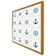 image 1 of Nautical elements on striped background (Picture Frame) Brown | Oak | XS