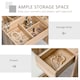 image 7 of HOMCOM Dressing Table Set Cushioned Stool Flip-up Mirror Drawer Chipboard Wood