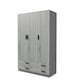 image 1 of 3 Door 4 Drawer Wardrobe With Hanging Rail And Storage Shelf | Grey | Grey Carcass & Ash Grey Door | 1