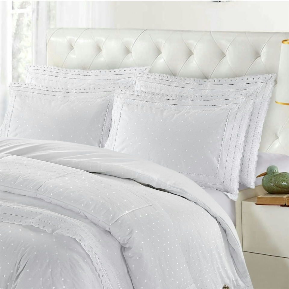 image 1 of Highgrove White Double Duvet Cover Set