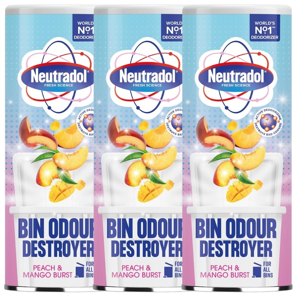 image 1 of Neutradol Odour Destroyer Dustbin Powder Peach & Mango Burst 350g