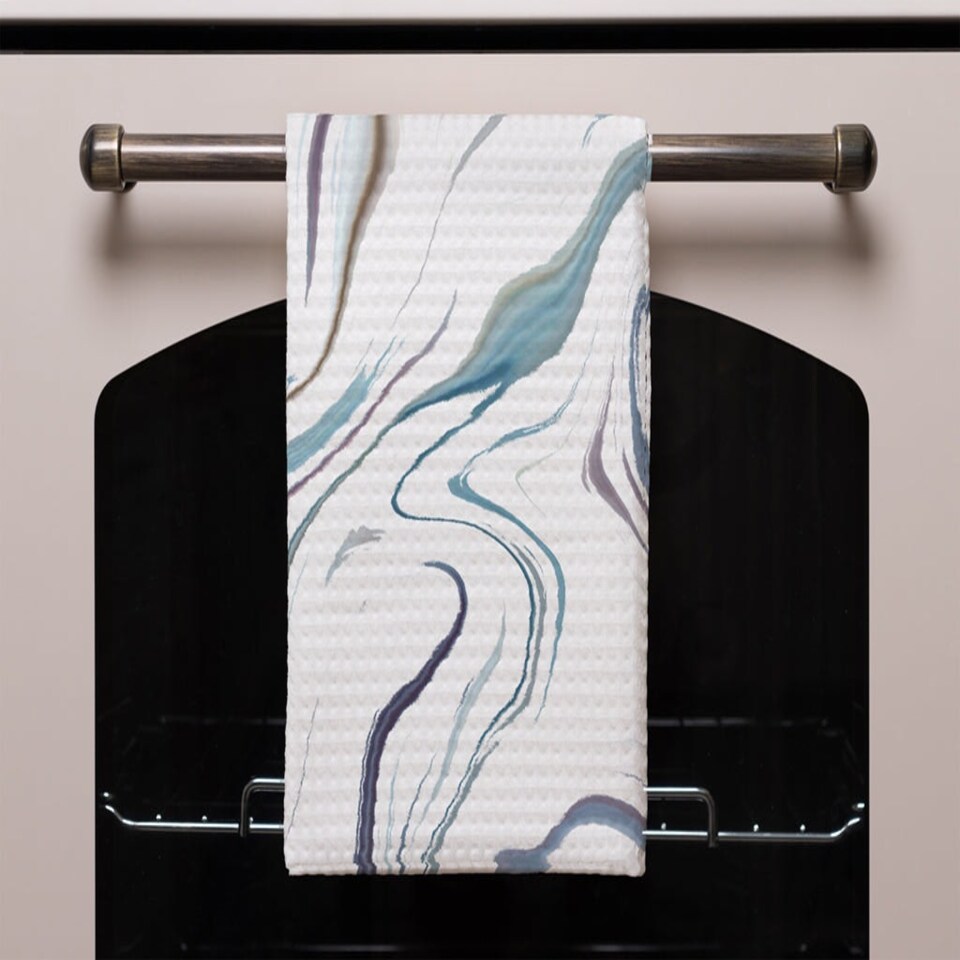 image 1 of Blue Rippled Marble (Kitchen Towel)