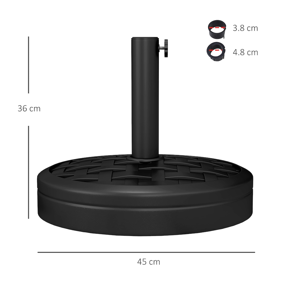 image 1 of Outsunny 18kg Concrete Parasol Base with Rattan Effect Heavy Duty Umbrella Stand