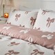 image 3 of OHS Bow Reversible Soft Cosy Plump Duvet Cover and Pillowcase Bedding Set | Multi | Ivory/Mink | Single