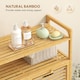 image 5 of HOMCOM Double Tilt Out Laundry Cabinet Bamboo Laundry Hamper Cabinet | Brown | Natural, Cream White | 82W x 33D x 88H cm