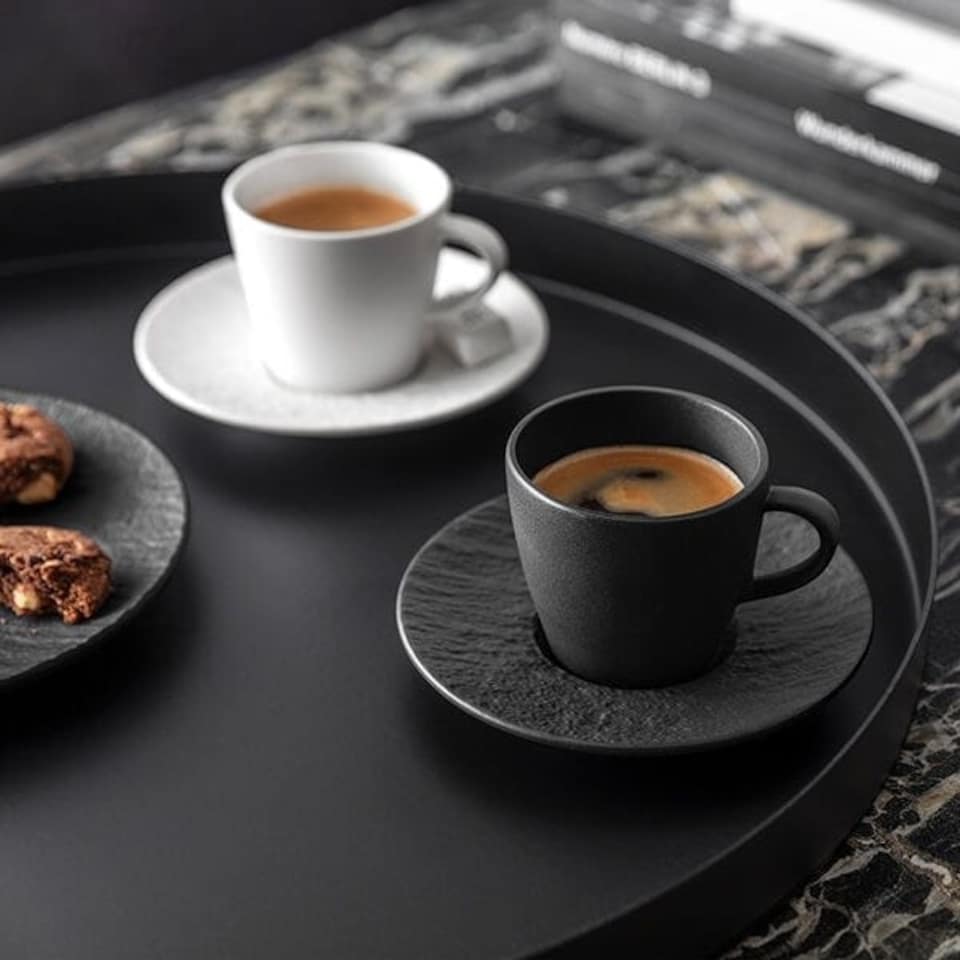 image 1 of Villeroy & Boch Manufacture Rock Noire Espresso Cup & Saucer