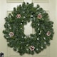 image 1 of 60cm Snow King Fir Hanging Christmas Wreath with Pinecones and 200 Tips in Green