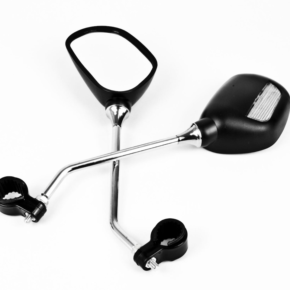 image 1 of TekBox Pair of Oval Bike Mirrors with Reflectors