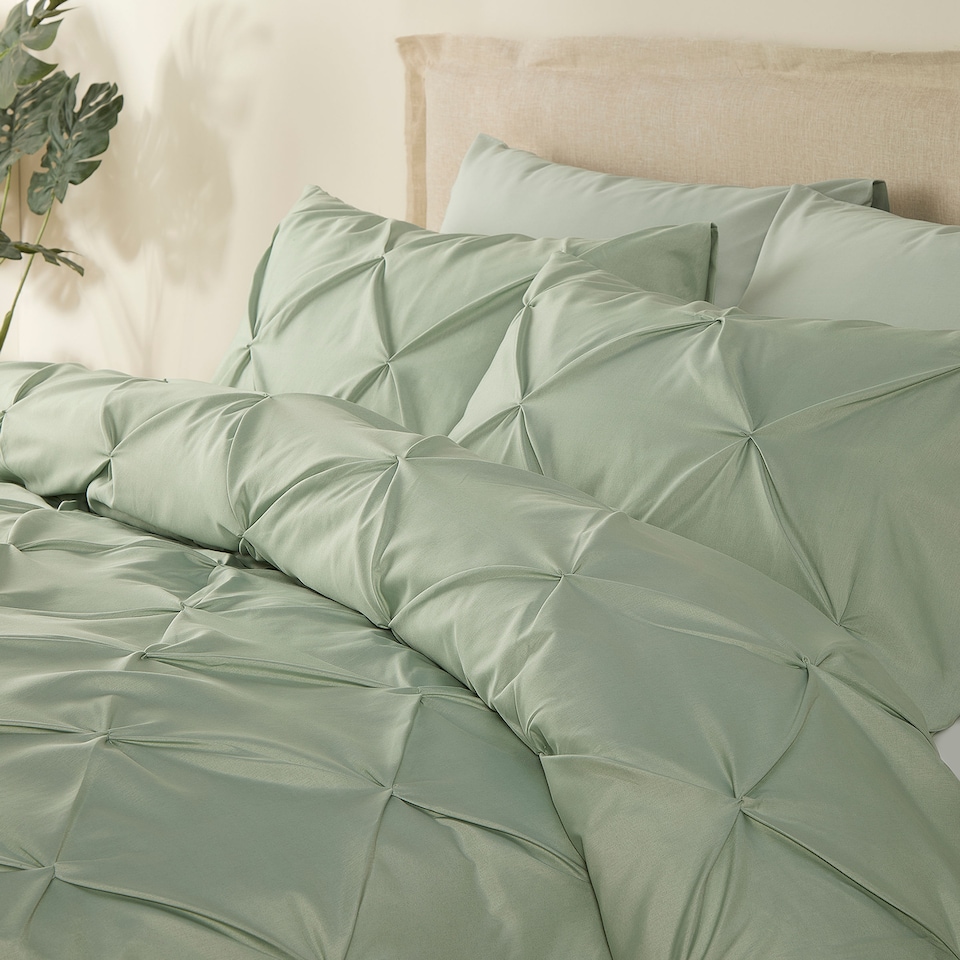 image 1 of Serene Lara Duvet Cover Set Steel/Sage