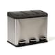 image 1 of 45L Stainless Steel Triple Compartment Pedal Kitchen Waste Bin | Silver