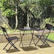 image 2 of Outsunny 3PC Bistro Set Rattan Furniture Garden Folding Chair Table