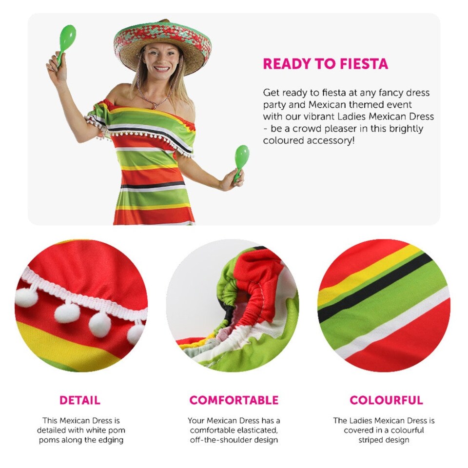 image 1 of Mexican Dress Multi | XS